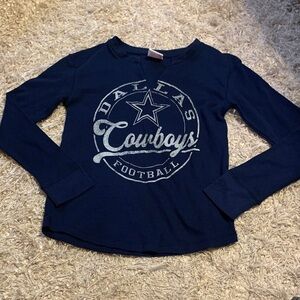NFL Dallas Cowboys Teen Girls Navy Long Sleeve Tee size Small (3-5) NWOT